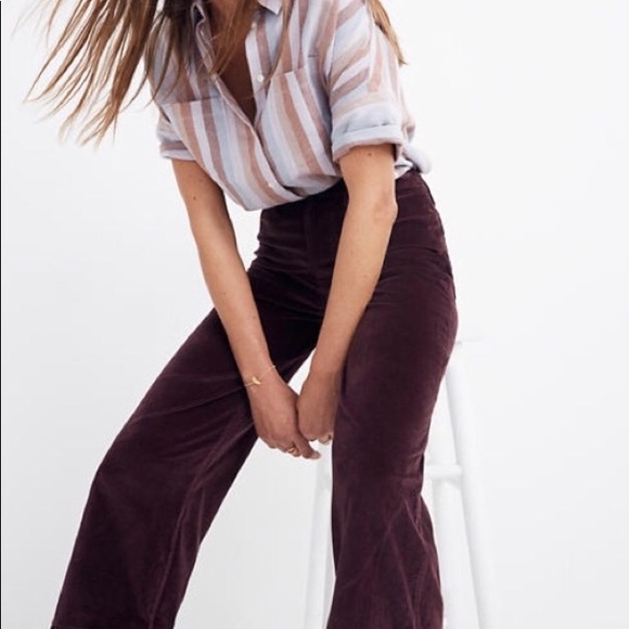 Madewell Pants - Madewell Emmett wide leg crop velvet pants NWOT